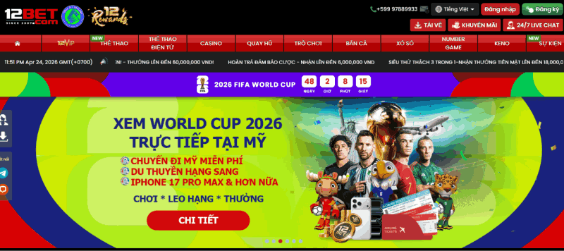 Nhà cái cá cược thể thao uy tín 12BET