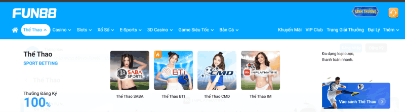 nhà cái cá cược thể thao uy tín Fun88