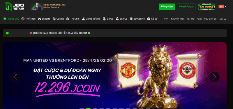 Nhà cái cá cược thể thao uy tín JBO